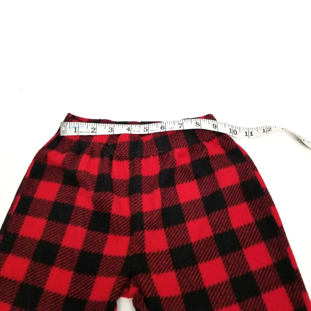 Sleep On It Pajama Pants Size S 6 7 Red Black Buffalo Plaid Fleece Cozy Kids